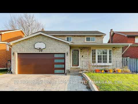 99 HIGHGATE DRIVE LOWER LEVEL, MARKHAM, ON