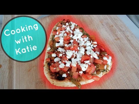 Roasted Vegetable & Feta Flatbread - Cooking with Katie
