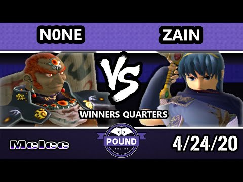 Pound Online 2020 Melee Winners Quarters - Zain (Marth) Vs. n0ne (Falcon, Ganondorf) SSBM Singles