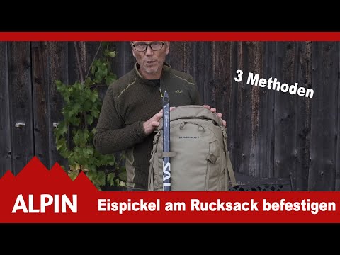 So fixiert man einen Eispickel sicher am Rucksack | ALPIN - Das Bergmagazin