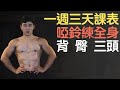 一週三天啞鈴練全身|背 臀 手臂三頭|第二天