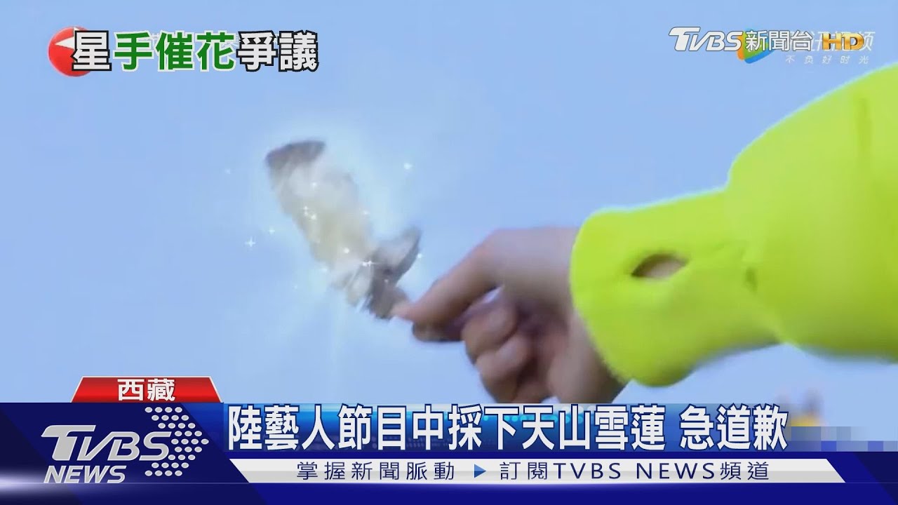 陸藝人節目中採下天山雪蓮 急道歉