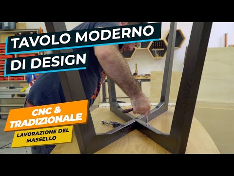 TAVOLO MODERNO IN ROVERE - Lavorazione alla CNC e falegnameria tradizionale