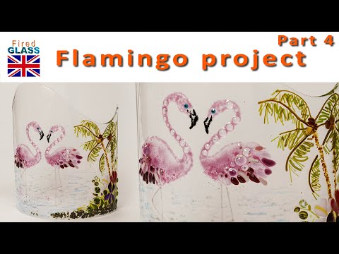 Flamingo project in fused glass part 4 and finished piece