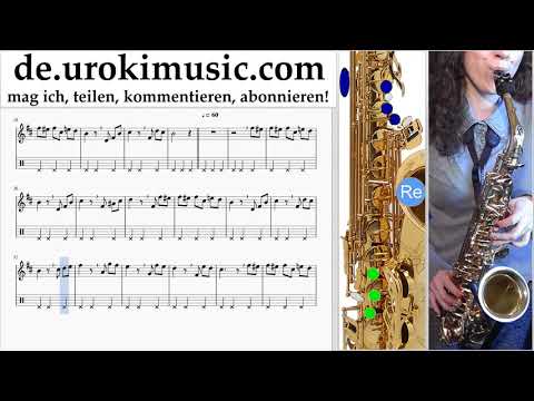 Saxophonunterricht Tenor Beethoven - Für Elise Noten Lernen Teil#2 um-b995