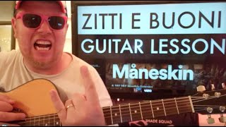 How To Play ZITTI E BUONI Guitar My¥neskin // easy guitar tutorial beginner lesson (in English!)