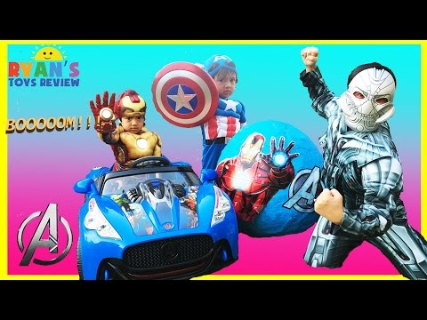 GIANT EGG SURPRISE OPENING AVENGERS Disney Toys Video