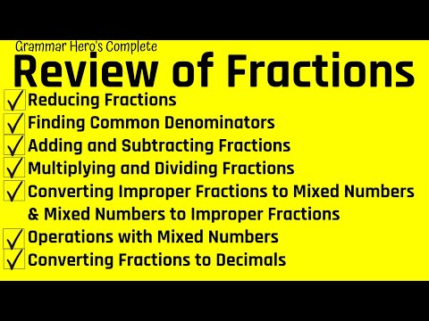 A Complete Review of Fractions:  Add, Subtract, Multiply, and Divide Fractions and Mixed Numbers