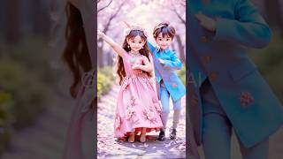 Baby Duo Dancing in Spring Garden | Princess &amp; Prince Bloom Together 🌸💃🤵 #shorts #glowverseai