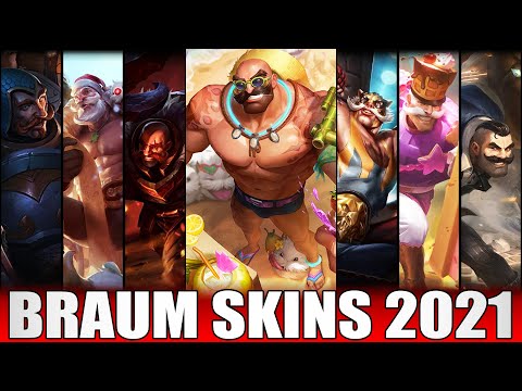 ALL BRAUM SKINS 2021 - Including Pool Party Braum Skin Spotlight (League of Legends)