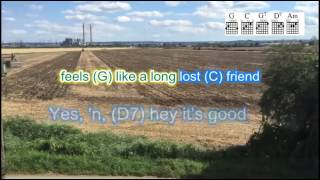 Back home again with chords, lyrics and vocal for guitar and ukulele