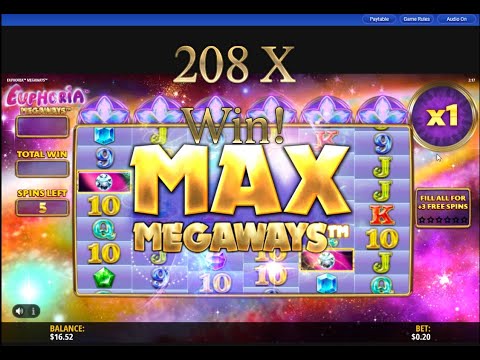 Euphoria Megaways BETMGM Bonus Game 208x bet win!