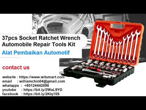 37pcs Socket Ratchet Wrench Automobile Repair Tools Kit l Alat Pembaikan Automotif l Warranty 1 Year