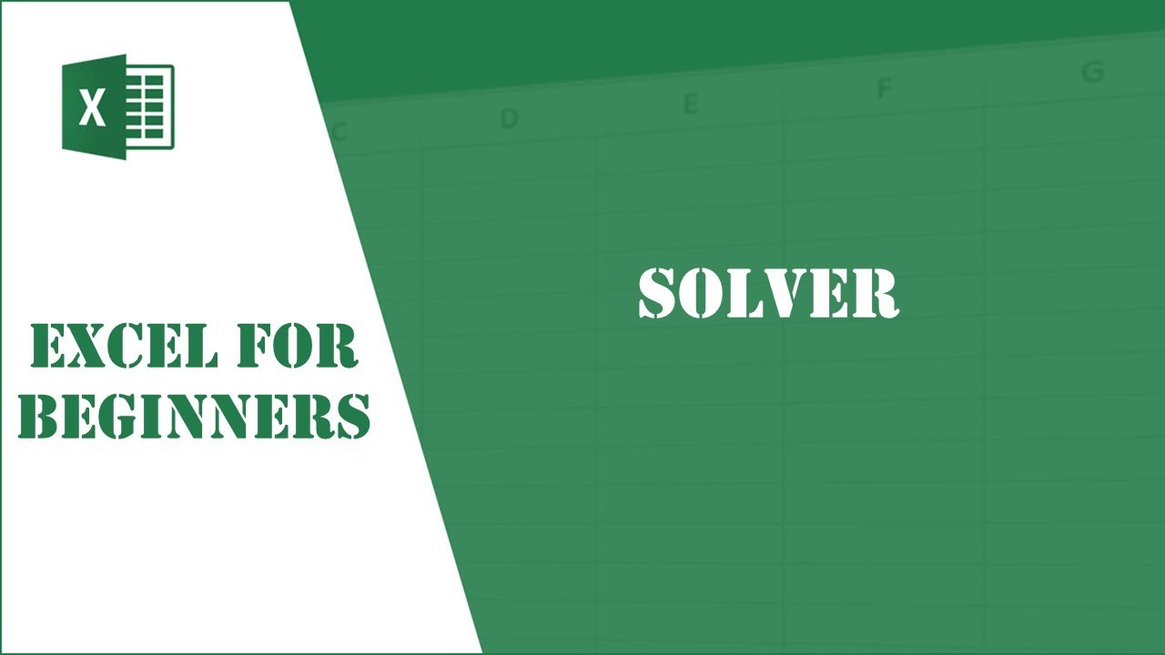 Excel Tutorial 87 - Solver