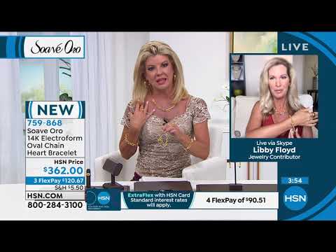 Soave Oro 14K Gold Electroform Oval Chain Heart Bracelet