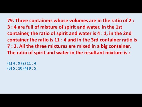 79. Three containers whose volumes are in the ratio of 2 : 3 : 4 are full of mixture of || edu214
