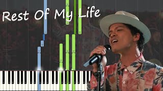 Bruno Mars - Rest Of My Life Piano/Karaoke *FREE SHEET MUSIC IN DESC.* As Played in Original Song