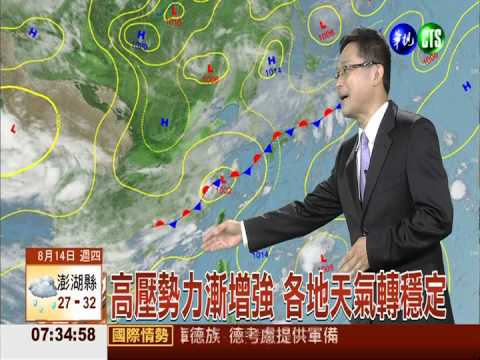 高壓勢力漸增強 各地天氣轉穩定
