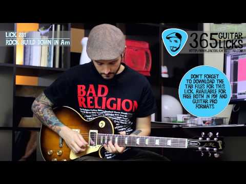 Lick 231/365 - Rock Build Down in Am | 365 Guitar Licks Project