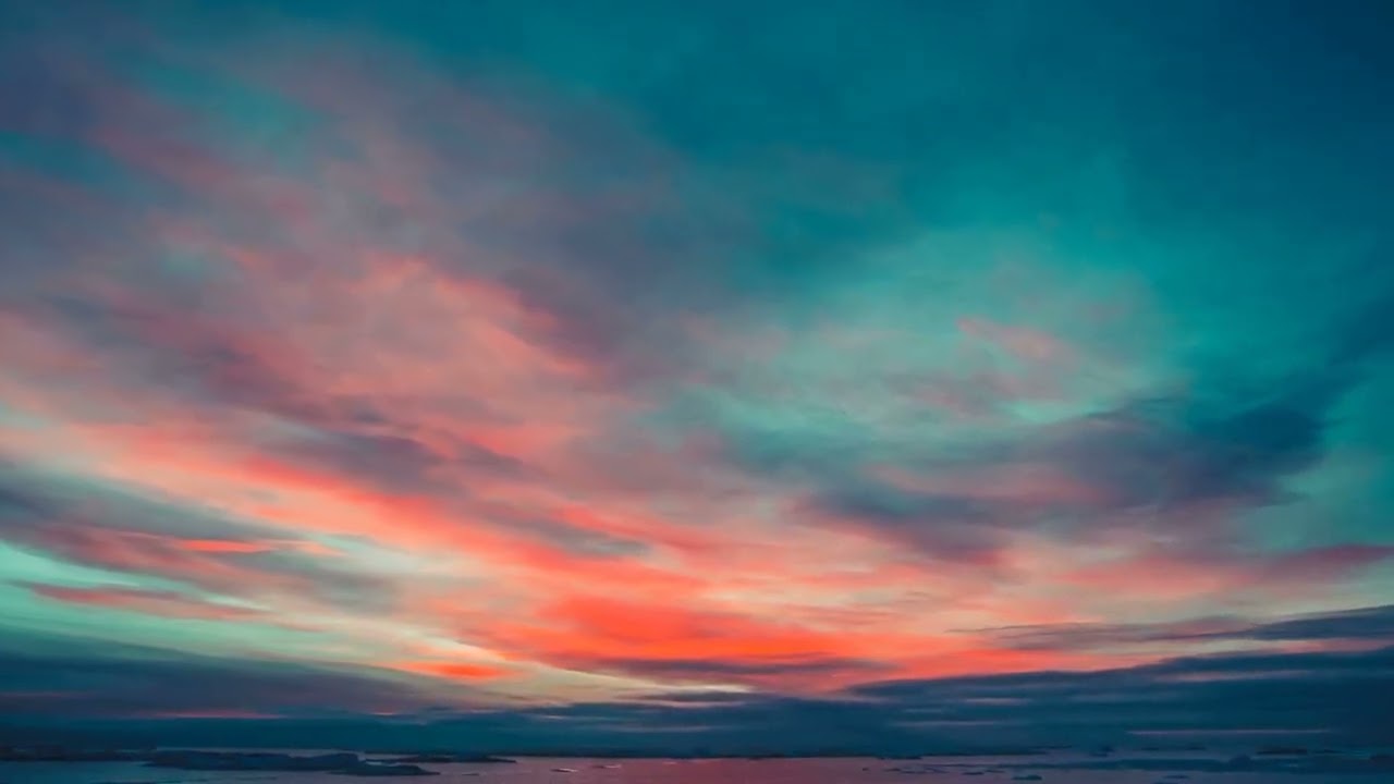 Beautiful colorful sunset cloudy sky. Bright orange clouds - Free Stock Videos - Free Download