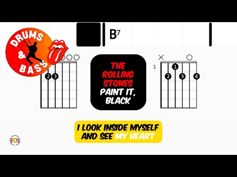 The Rolling Stones - Paint It, Black • Bass & Drums | Scrolling Guitar Chords & Lyrics