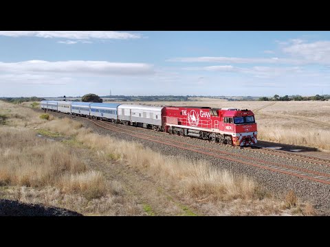 NR74 "The Ghan" Leading 2MA8 "The Overland" Passenger Train (17/4/2023) - PoathTV Railways
