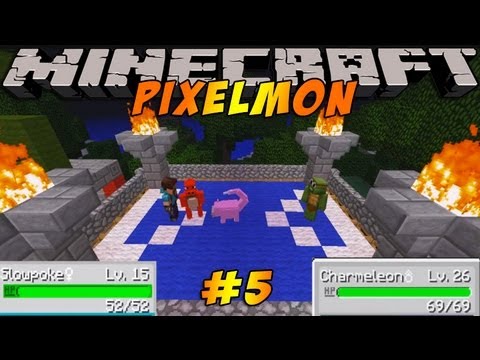 Minecraft Pokemon Mod!! Pixelmon Ep #5 - Let the Battles Begin!