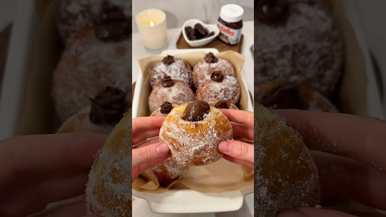 Nutella Bombolini!!🍫🤎 #baking #bakingrecipe #nutella #bomboloni #donuts #recipe