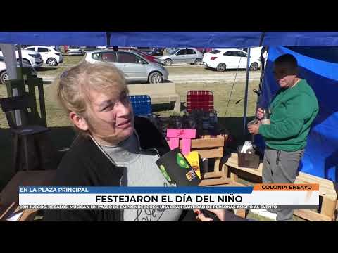 Colonia Ensayo: Festejaron el dia del niño en la plaza principal