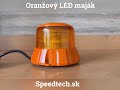LED maják oranžový 12V / 24V - 48x1W LED / oranžový hliníkový obal / ECE R65 / magnet (ø124x89mm) - Video Youtube