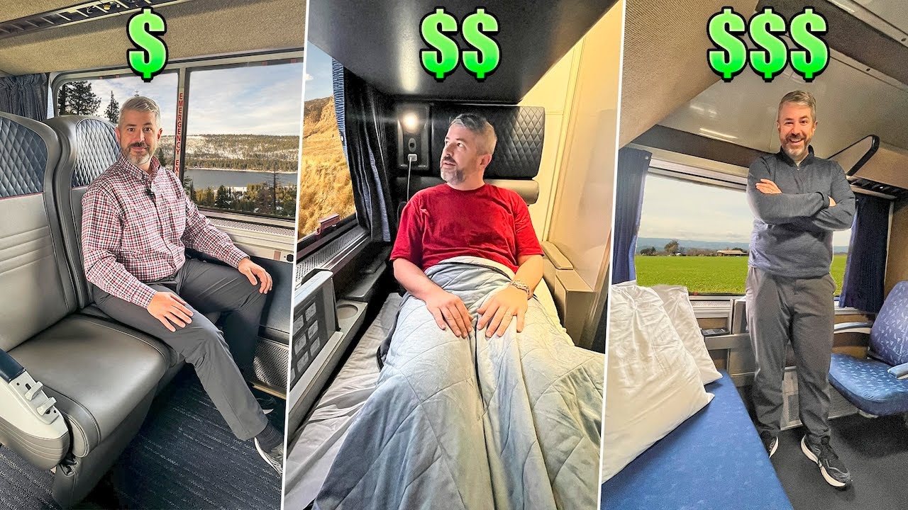 3 DAY Amtrak Sleeper Train: COACH, ROOMETTE, & BEDROOM Tested