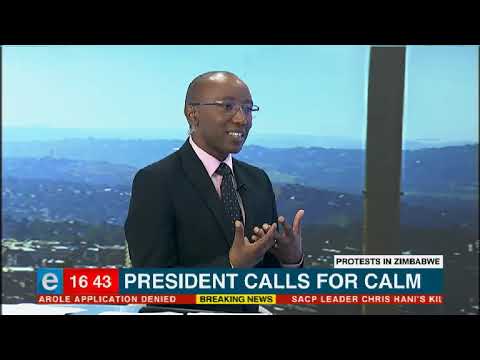 Mnangagwa calls for calm in Zimbabwe