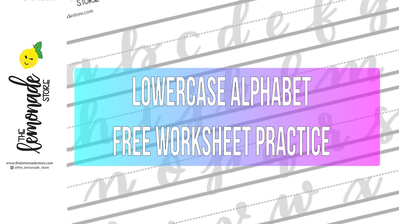 Lowercase Alphabet Brush Lettering Practice Sheet \\ Free Download, Hand Lettering Tutorial, Crayola