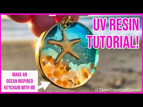 BIG NEWS?!  An EASY UV Resin Tutorial For Beginners / Ocean Inspired / Keychain, Pendant