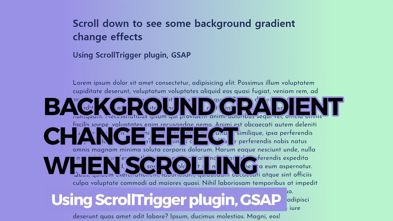 Background gradient change effect when scrolling