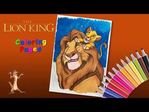 Coloring #Simba and Mufasa. #LionKing #coloringBook How to draw a lion from your favorite cartoon. Video