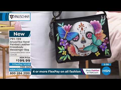 Anuschka HandPainted Leather Crossbody Messenger Bag