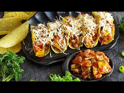Best homemade mexican taco recipe/How to make vegetarian tacos/Hard tacos shell/Mexican food/Healthy