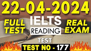 IELTS Reading Test 2024 with Answers | 22.04.2024 | Test No - 177