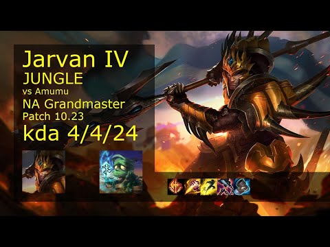 Jarvan IV vs Amumu Jungle - NA Grandmaster 4/4/24 Patch 10.23 Gameplay