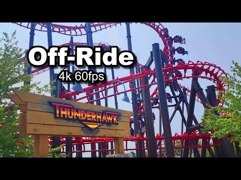 Off-ride footage of a Thunderhawk train