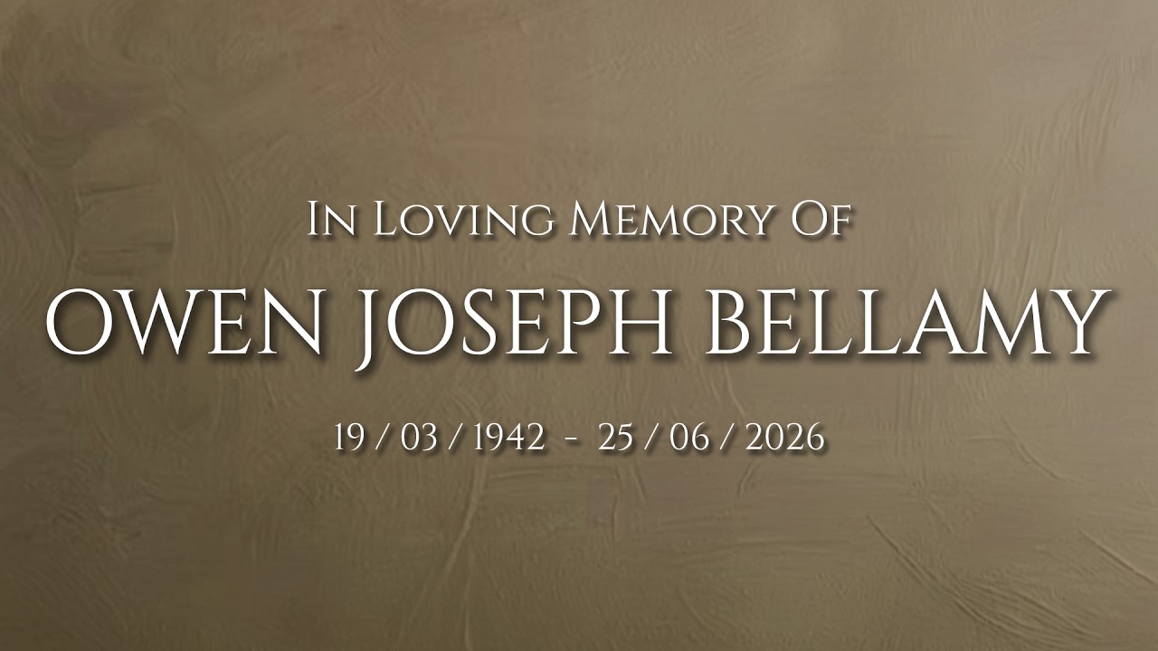 Memorial service livestream thumbnail for Owen Joseph Bellamy