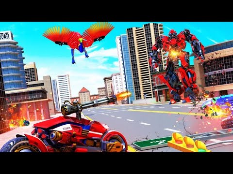 Flying Ostrich Robot Transform : Bike Robot Android Gameplay