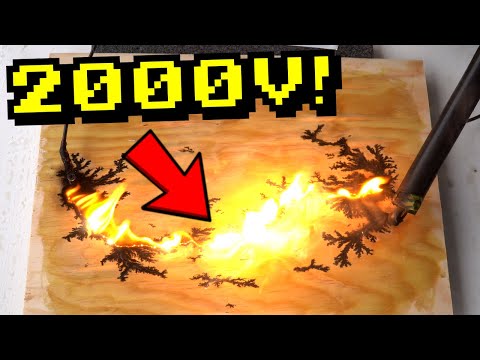 2000 Volt Lichtenbergfiguren in Holz brennen!