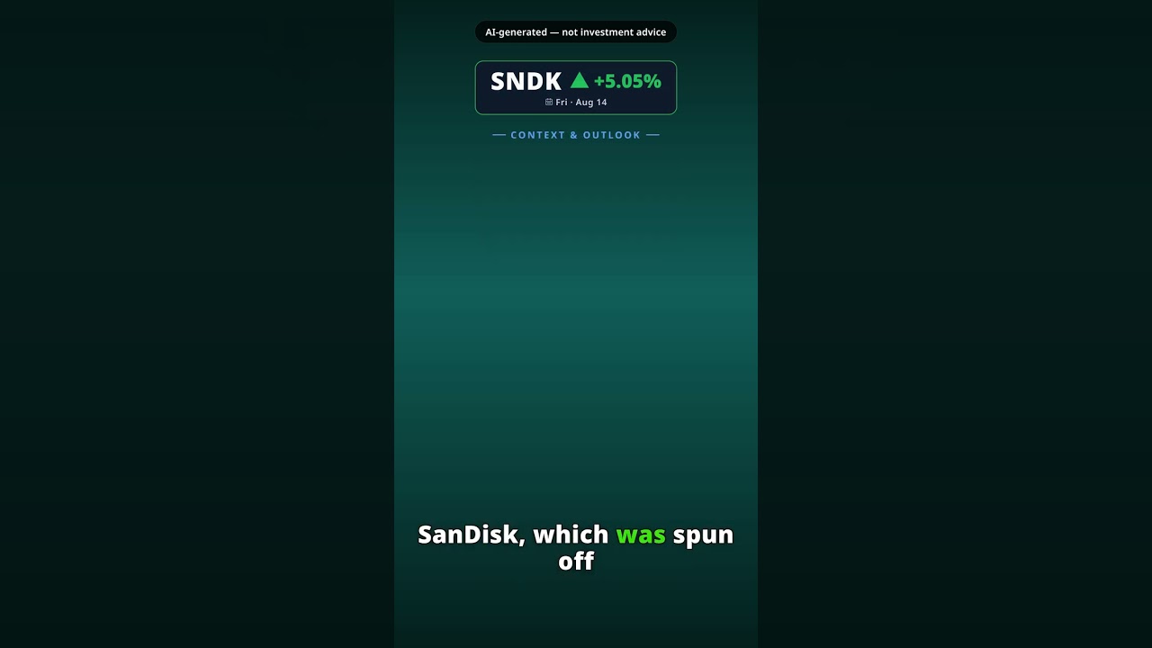 Why Is Sandisk Stock Spiking Today? SNDK +5.05% (Aug 14)