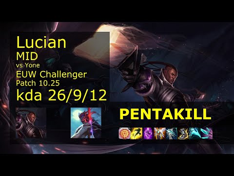 Lucian Mid vs Yone - EUW Challenger 26/9/12 Patch 10.25 Gameplay