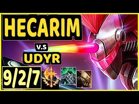 HECARIM vs UDYR - 9/2/7 KDA JUNGLE GAMEPLAY - EUW Ranked GRANDMASTER