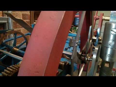 Close up of the double three-legged gravity escapement in action