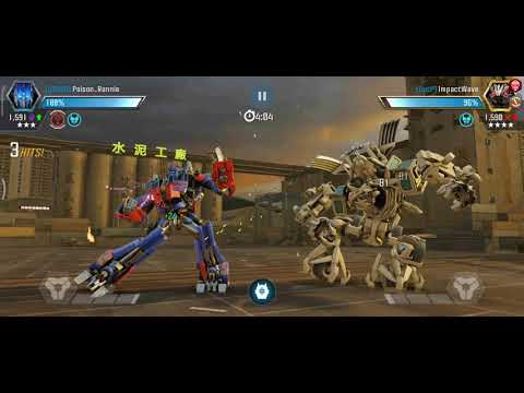 Transformers Forged To Fight Gameplay : 3 star Optimus Prime MV1 vs Bonecrusher on Harm Accelerator
