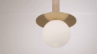 1_Watch A Video About the Possini Euro Halovar Brass Travertine LED Mini Pendant Light
